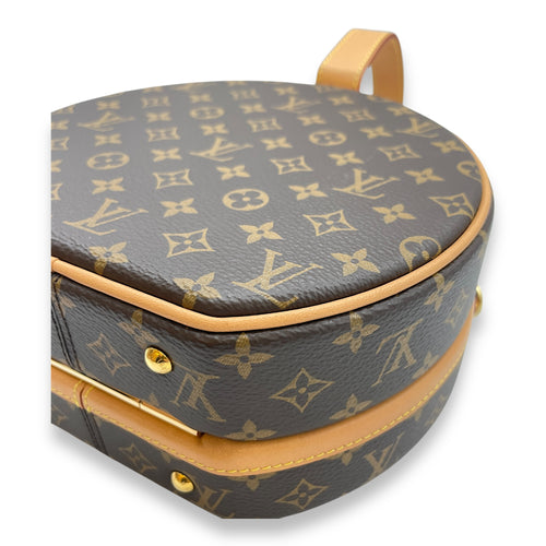 Petite Boite Chapeau Brown Monogram Crossbody Bag in Canvas, Gold hardware