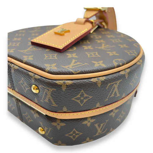 Petite Boite Chapeau Brown Monogram Crossbody Bag in Canvas, Gold hardware
