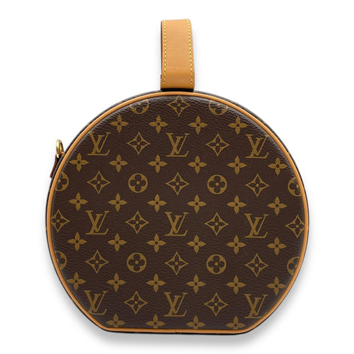 Petite Boite Chapeau Brown Monogram Crossbody Bag in Canvas, Gold hardware