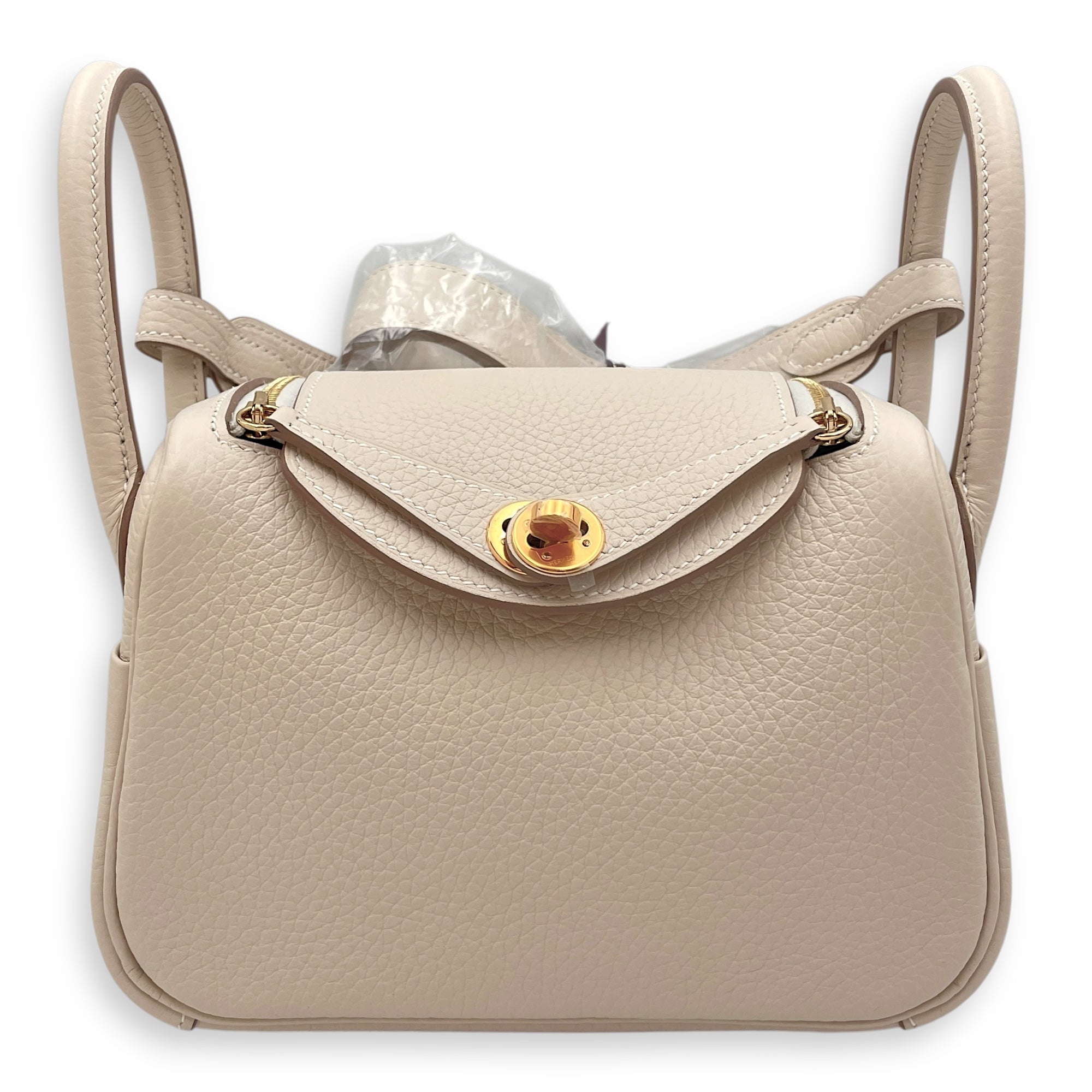 Lindy II Mini Craie in Clemence, Gold hardware