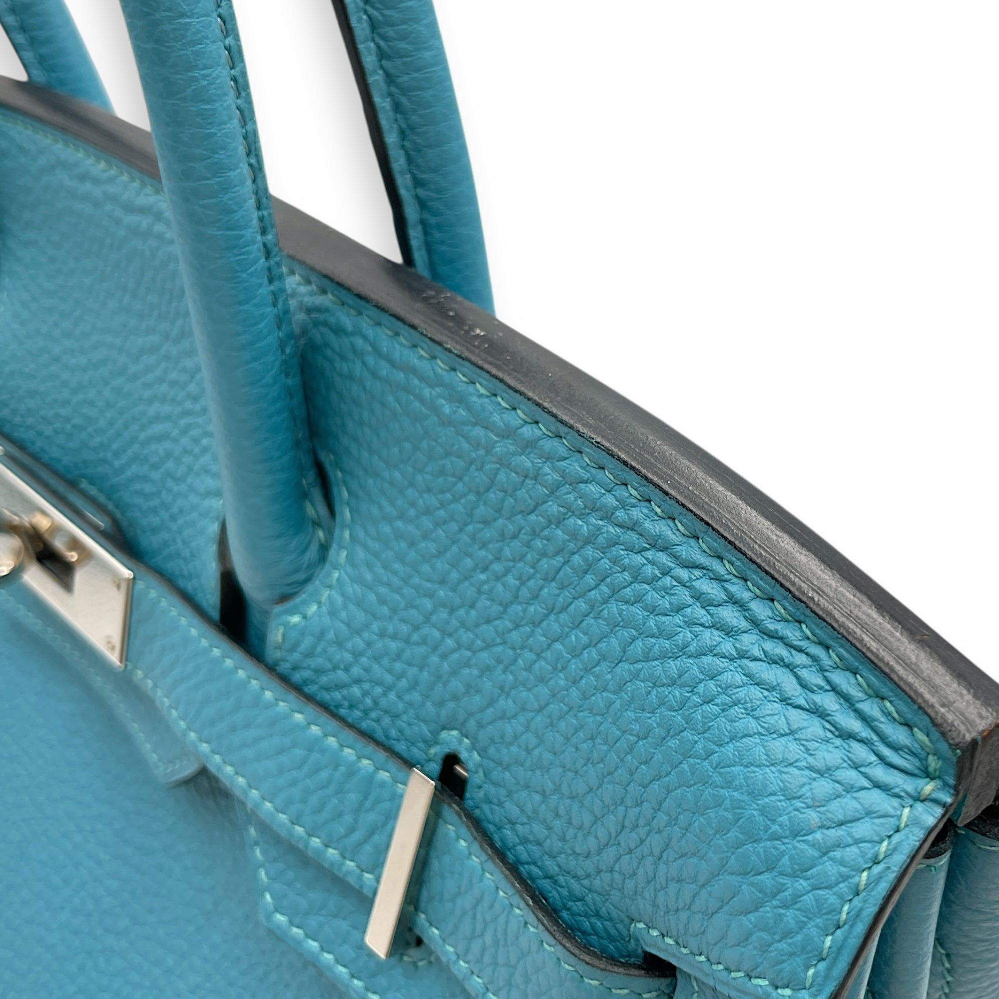 Birkin 30 Turquoise in Togo, Palladium hardware