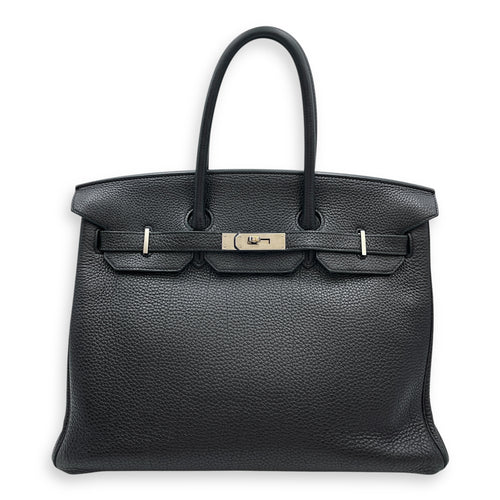 Birkin 35 Black in Togo, Palladium hardware