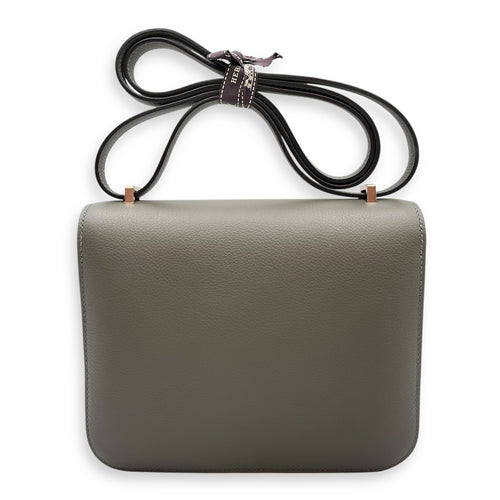 Constance Mirror 18 Gris Meyer/Gris Pale in Swift, Permabrass hardware