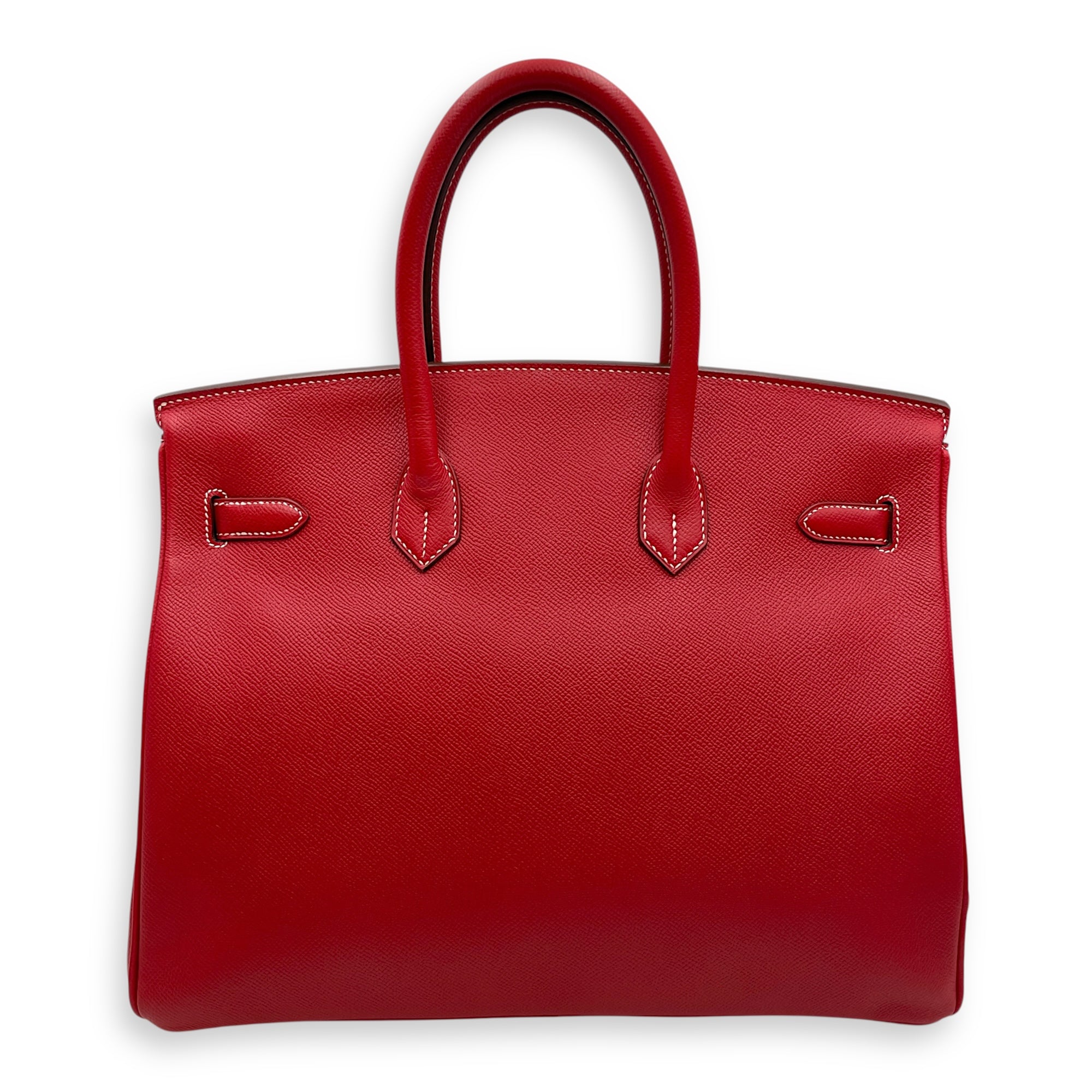 Candy Birkin 35 Rouge Casaque/Blue Thalassa in Epsom, Permabrass hardware