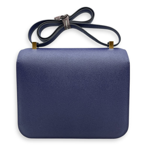 Constance 24 Blue Sapphire in Epsom, Orange Poppy Enamel hardware
