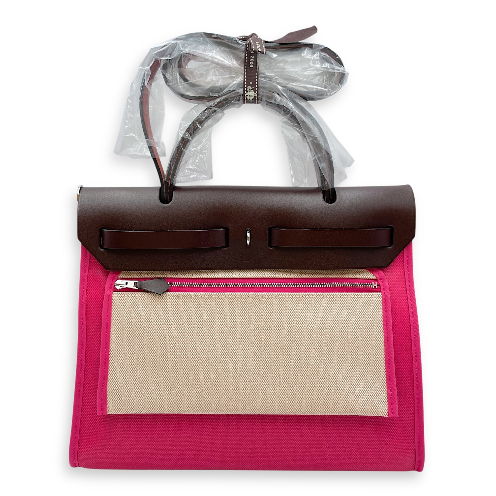 Herbag 31 Rose Shocking in Toile H Berline, Palladium hardware