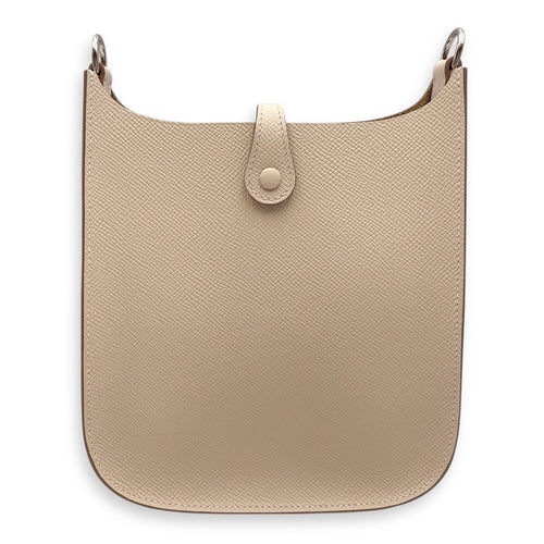 Sellier Evelyne (Short Strap) Mini Craie in Epsom Palladium hardware CL2509-15444 2