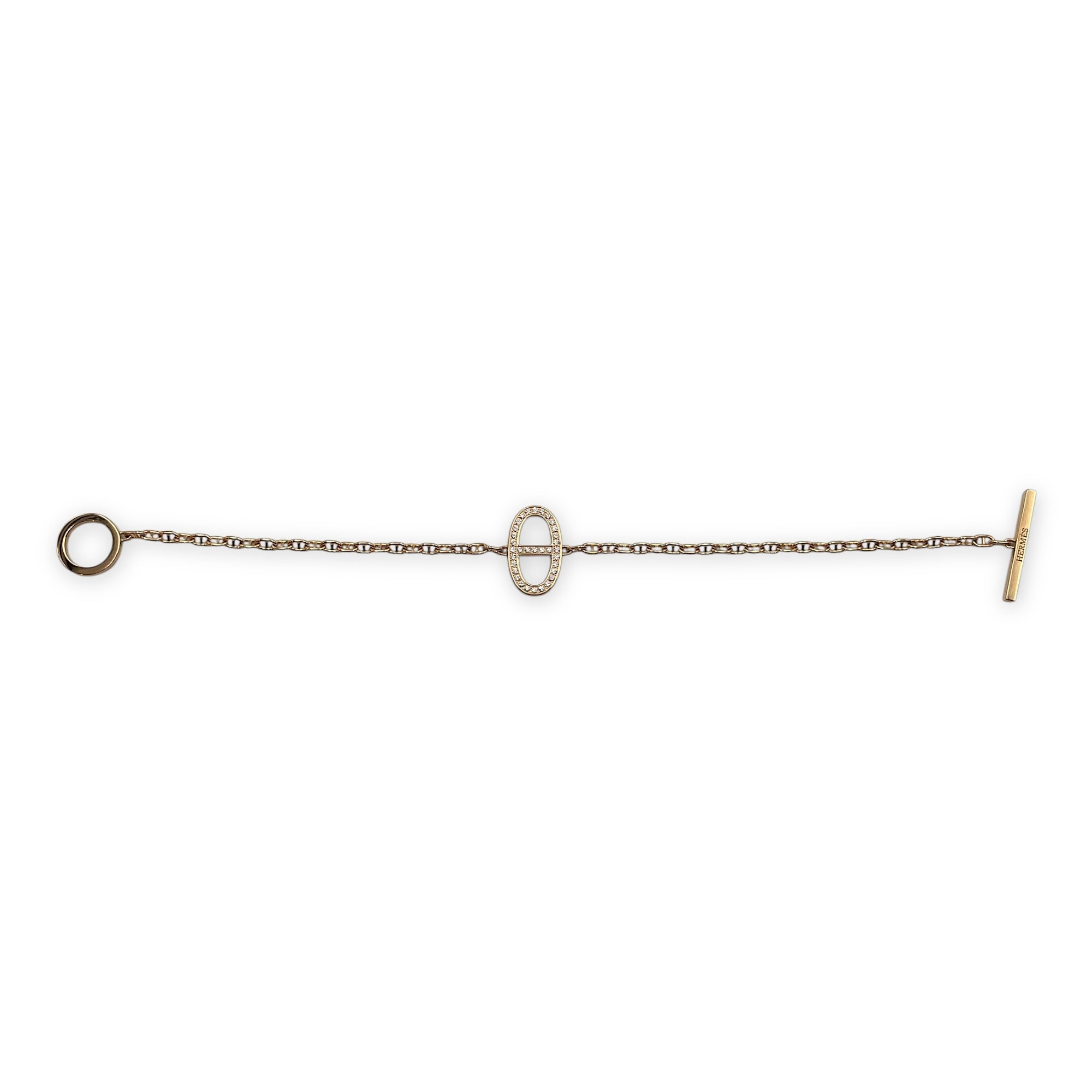Chaine D'ancre Contour SH Bracelet in 33 Diamonds, 0.16 CT, Rose Gold Hardware