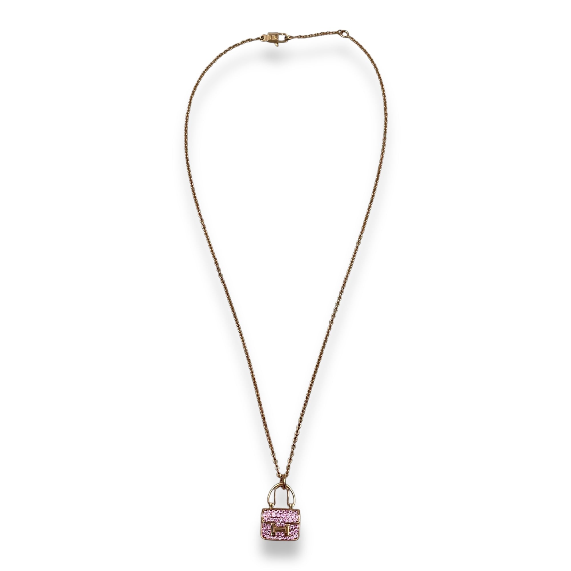 Constance Amulettes Pendant in 43 Pink Sapphires, 0.53 CT, Rose Gold hardware