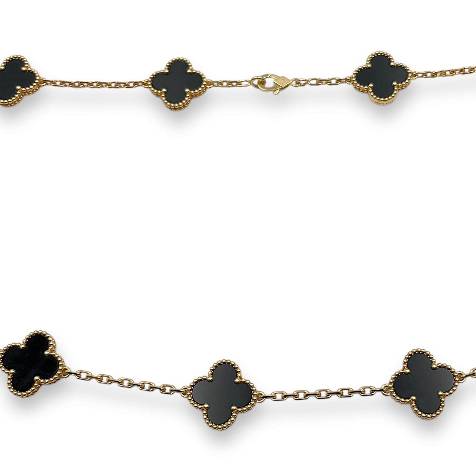 20 Motif Necklace in Black, Gold Hardware