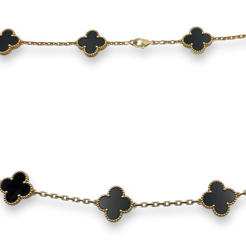 20 Motif Necklace in Black, Gold Hardware