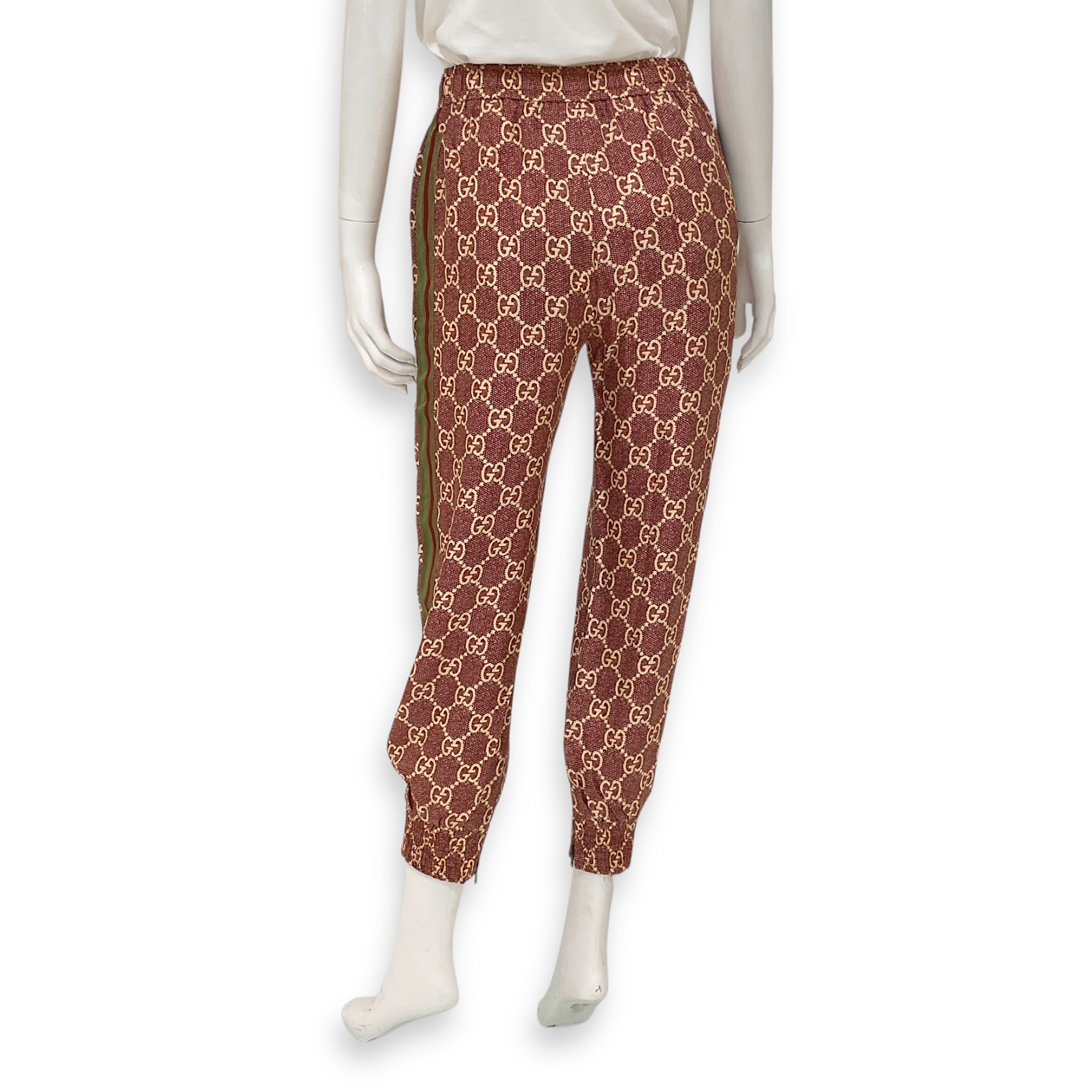 GG Logo All Over Relaxed Trousers XS Red Ready-To-Wear