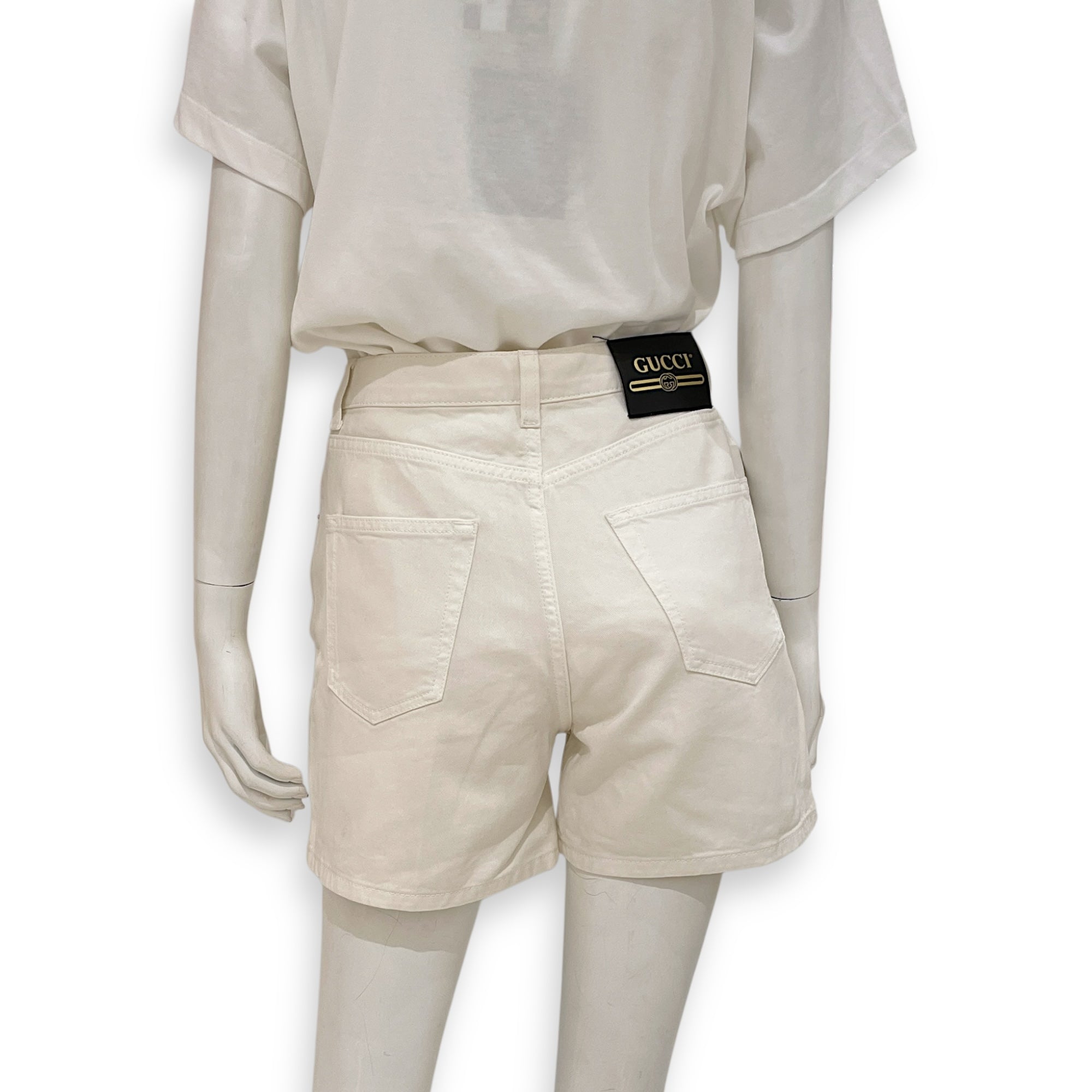 White Cotton Shorts  25 White Ready-To-Wear CL2509-15434 2