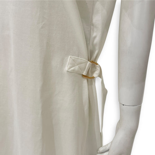 Cotton T-Shirt Dress Medium White Ready-To-Wear , Gold hardware