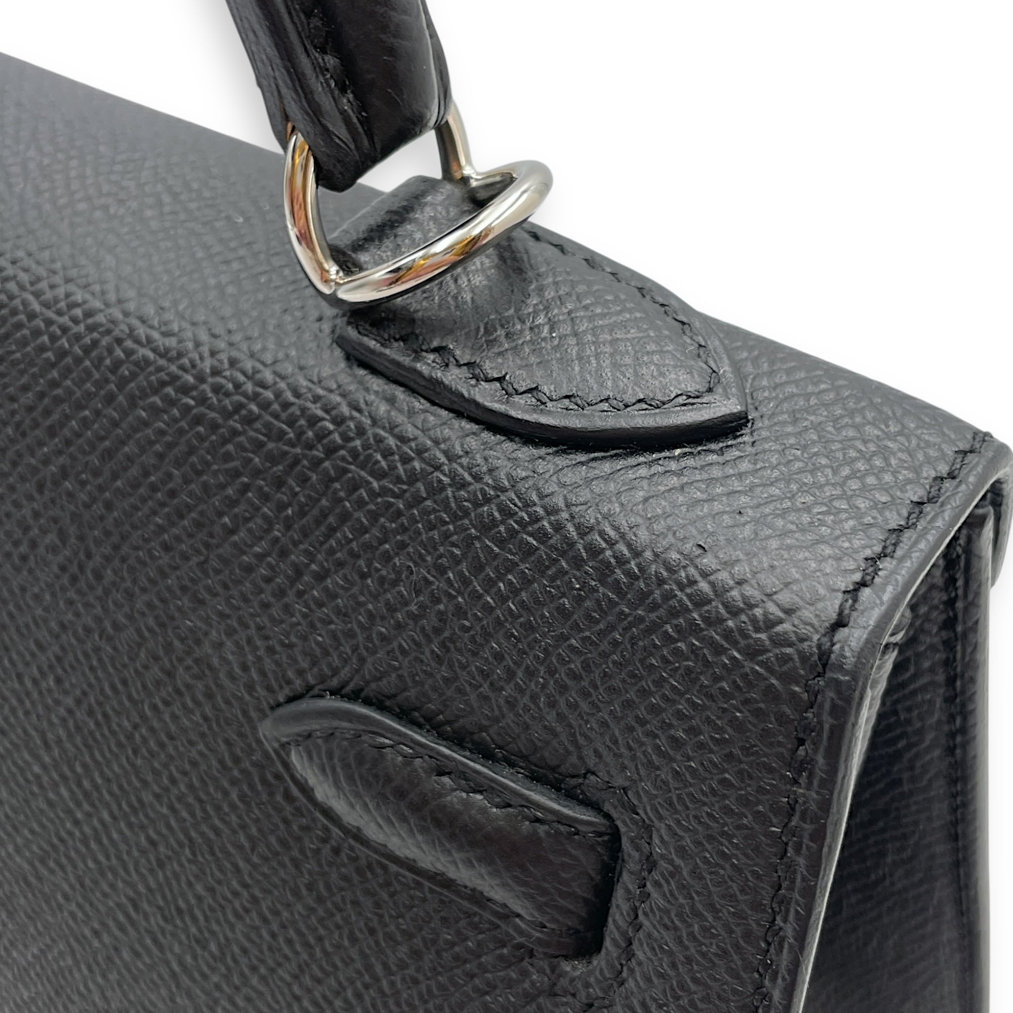 Sellier Kelly 25 Black in Epsom, Palladium hardware
