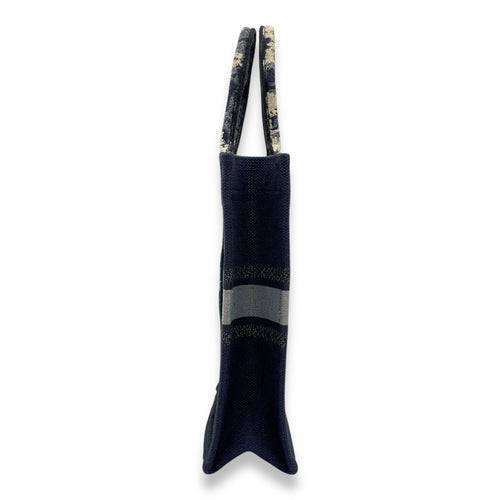 Vertical Blue Book Tote in Canvas