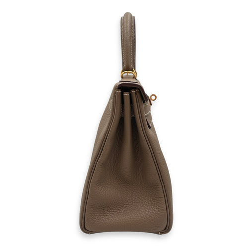 Kelly 28 Etoupe in Togo, Gold hardware