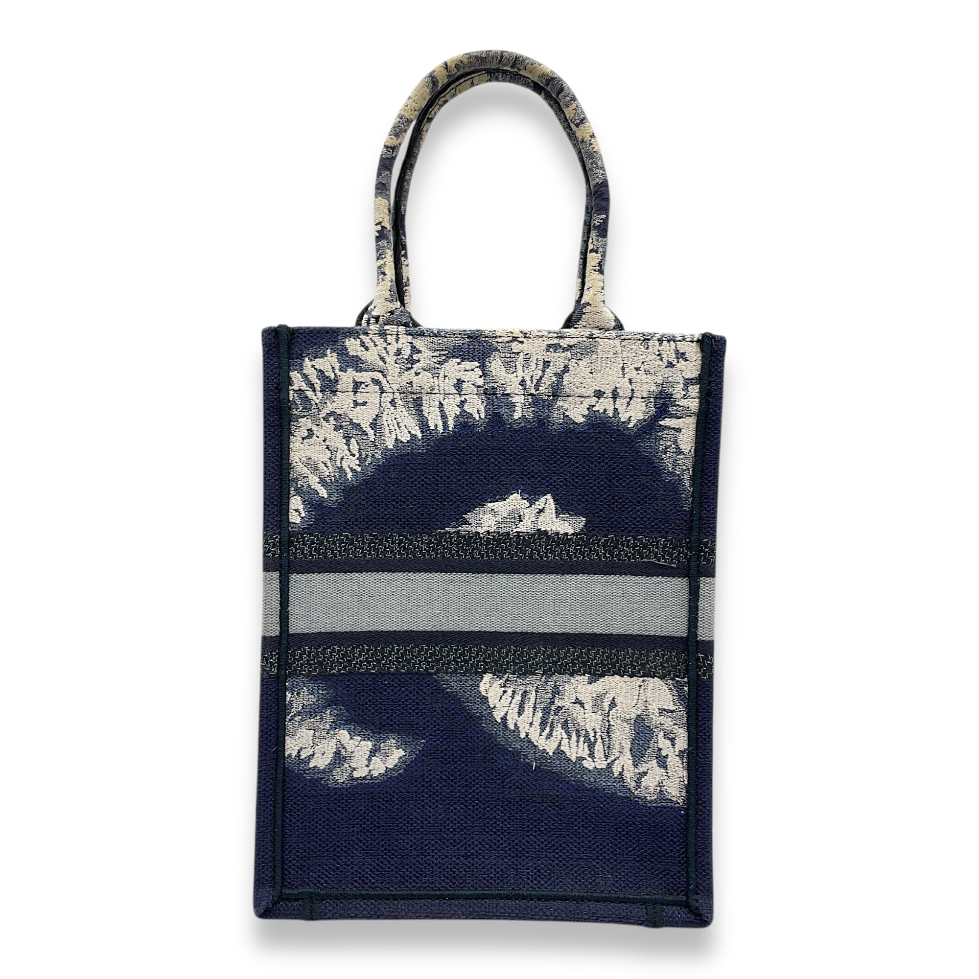 Vertical Blue Book Tote in Canvas