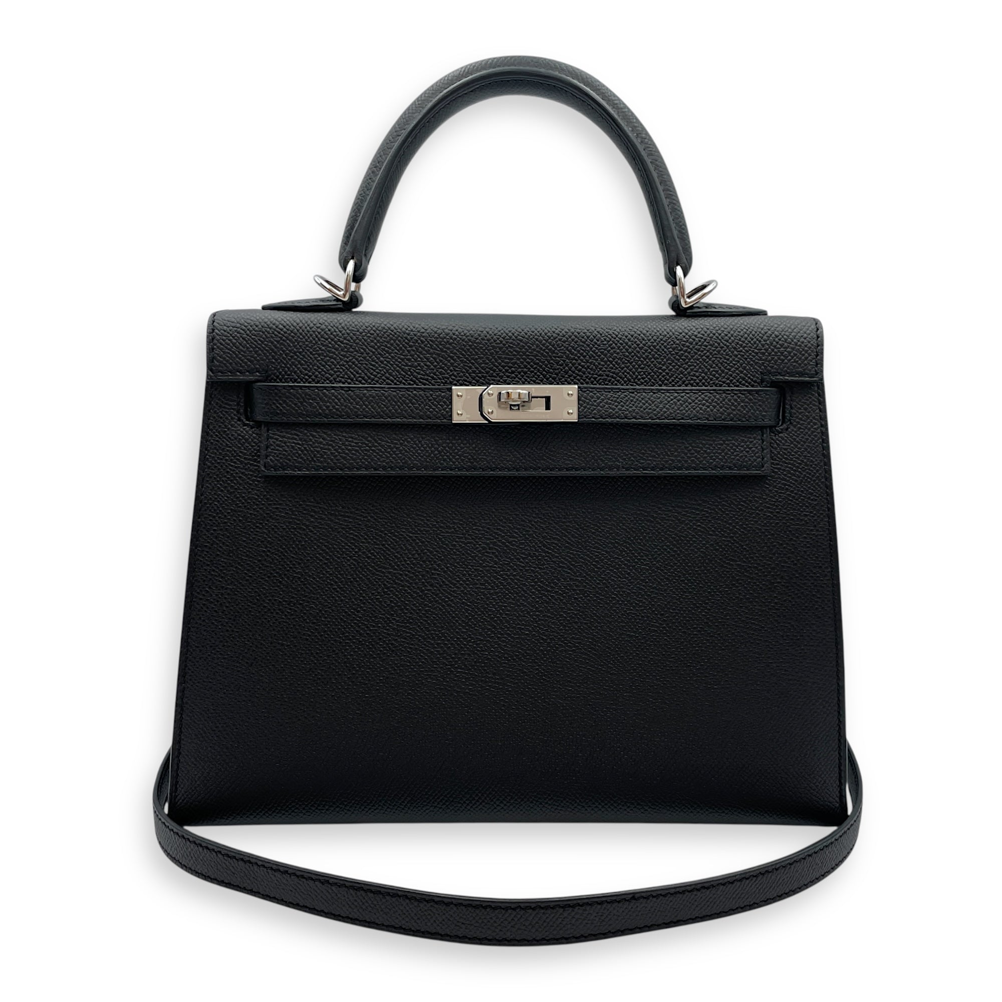 Sellier Kelly 25 Black in Epsom, Palladium hardware