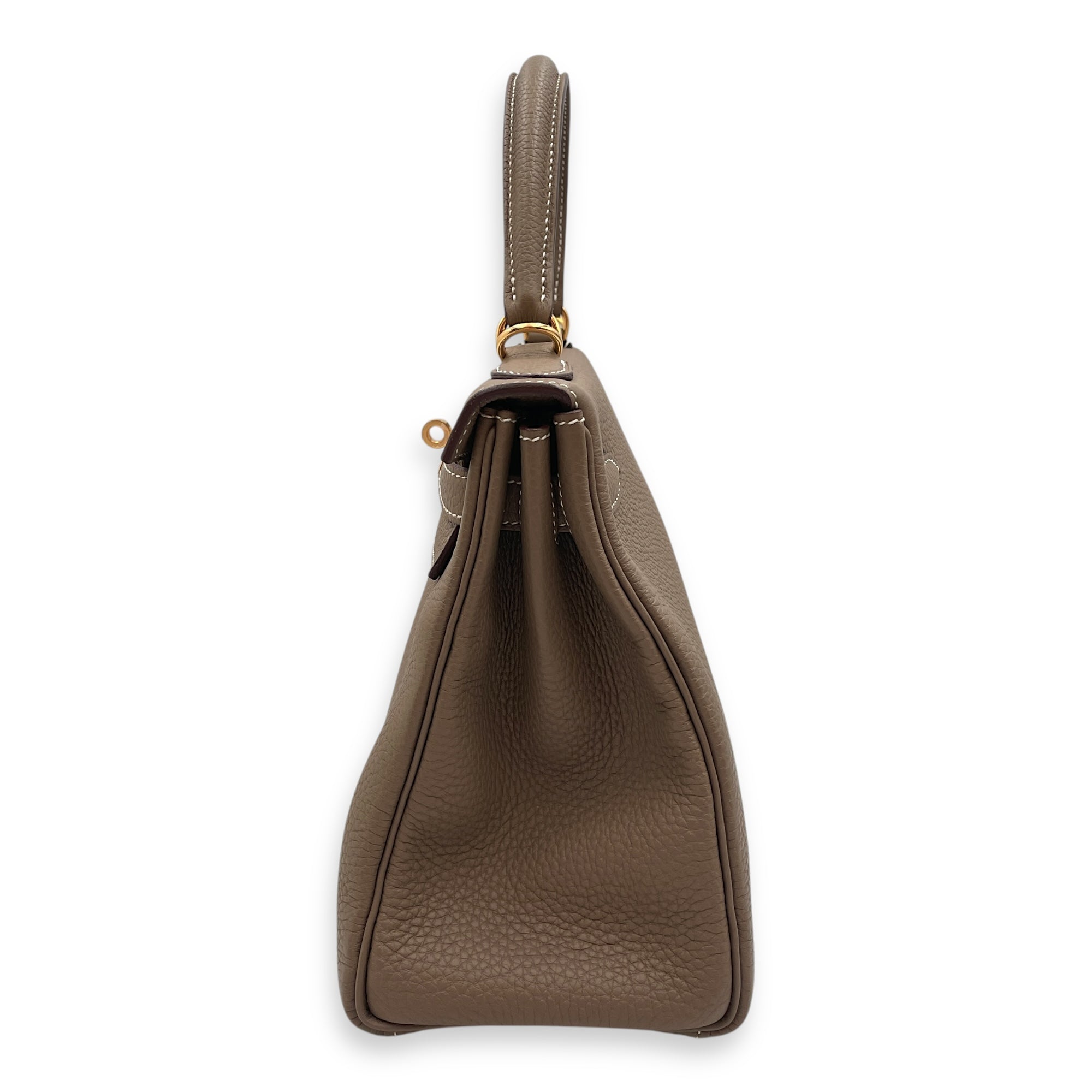 Kelly 28 Etoupe in Togo, Gold hardware