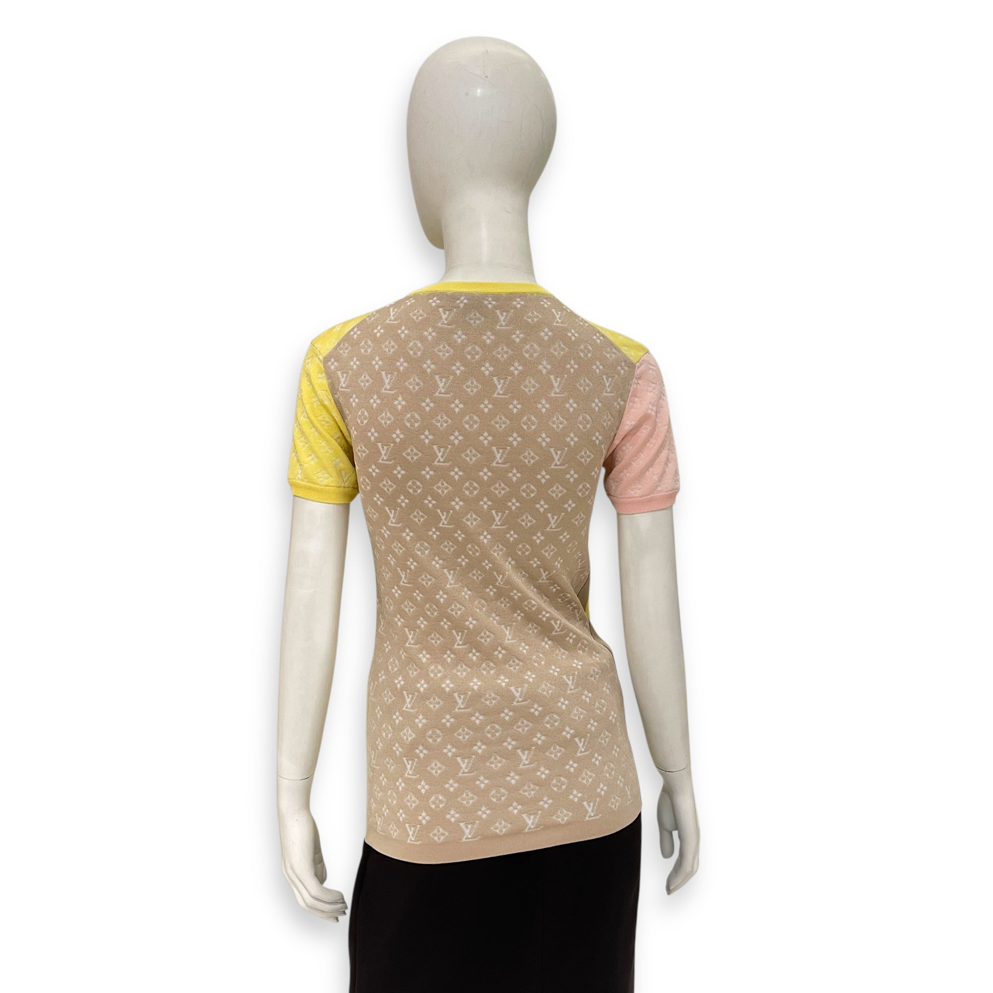 Monogram Silk Knit Top XS Multi-Color Ready-To-Wear
