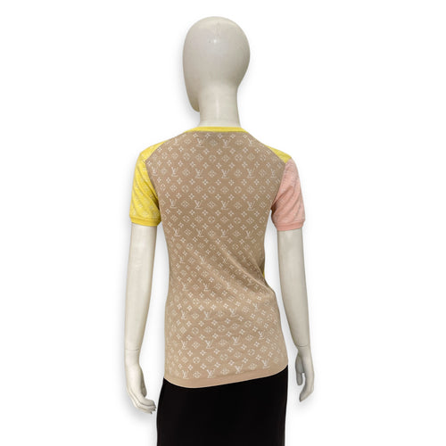 Monogram Silk Knit Top XS Multi-Color Ready-To-Wear