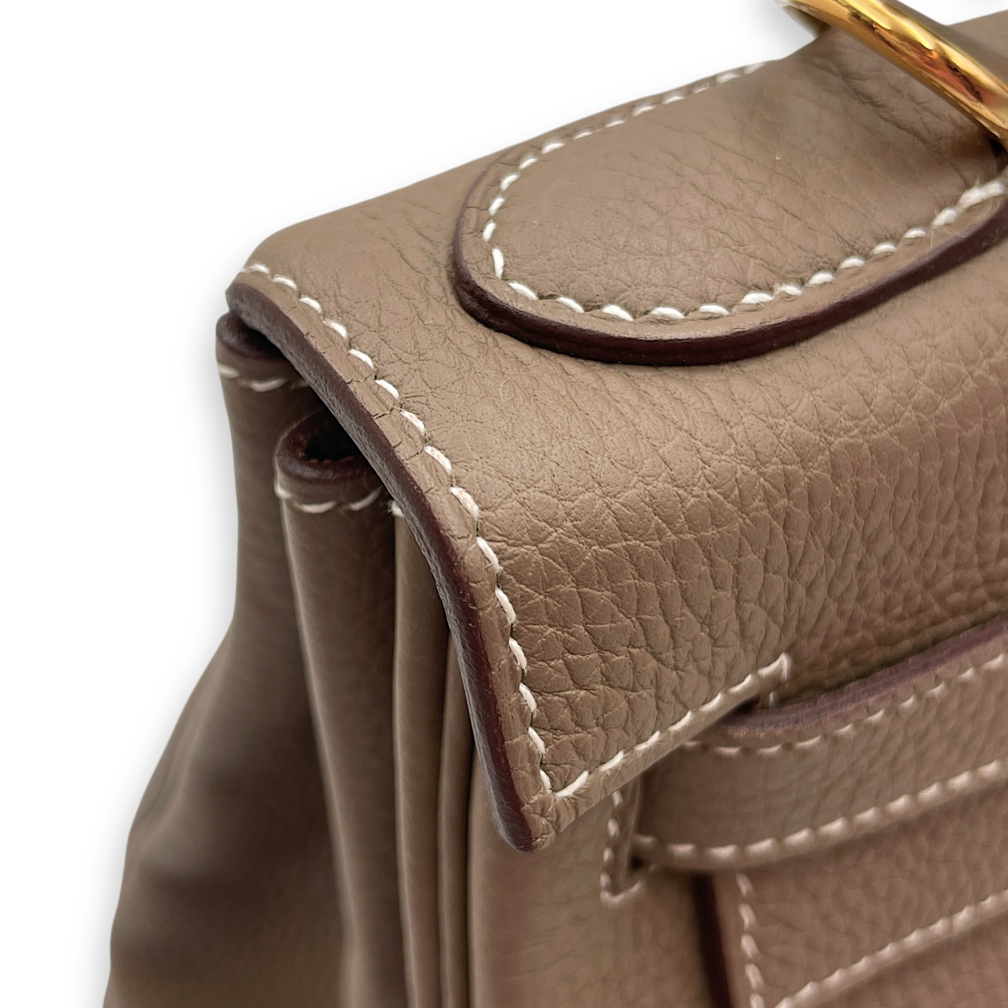 Kelly 28 Etoupe in Togo, Gold hardware