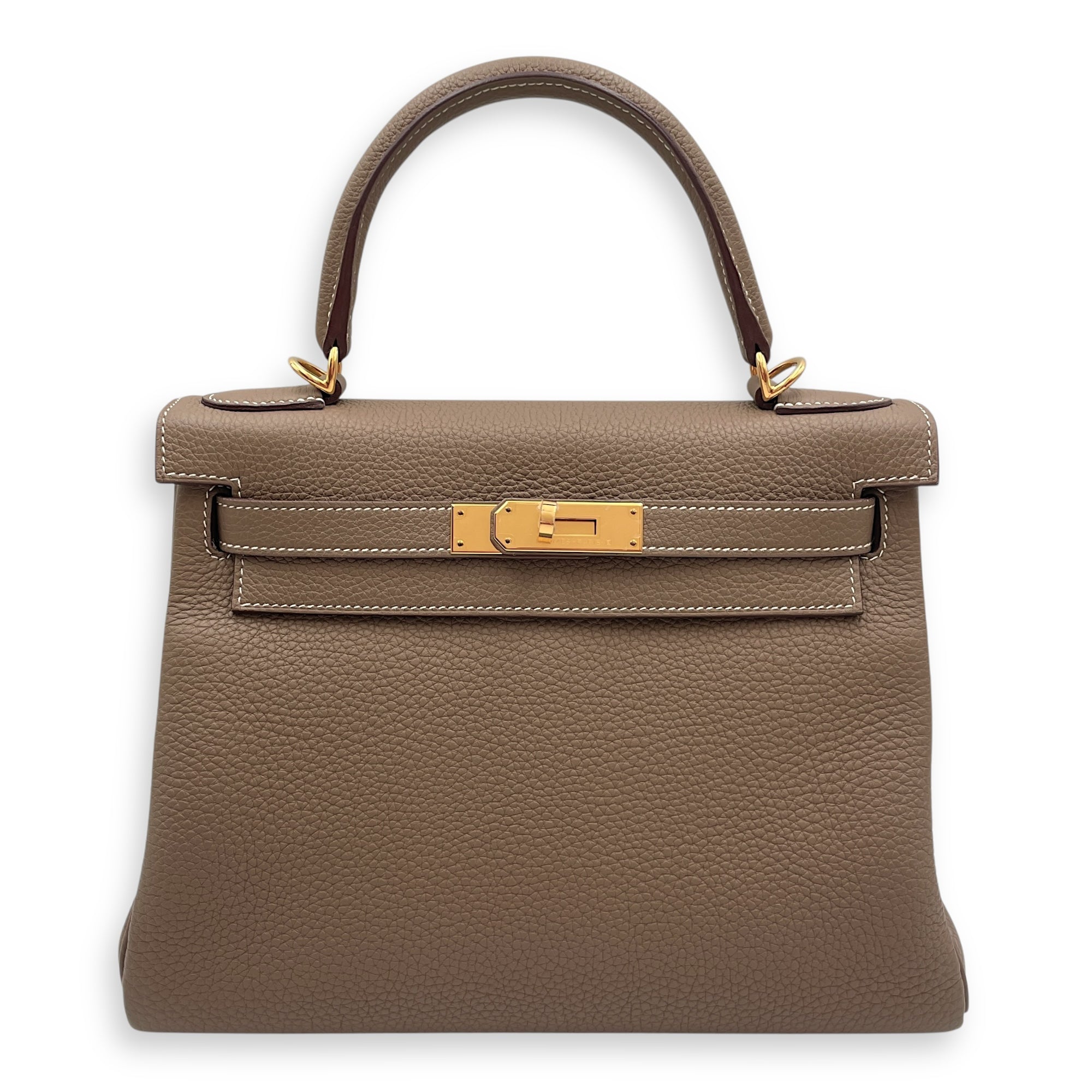 Kelly 28 Etoupe in Togo, Gold hardware