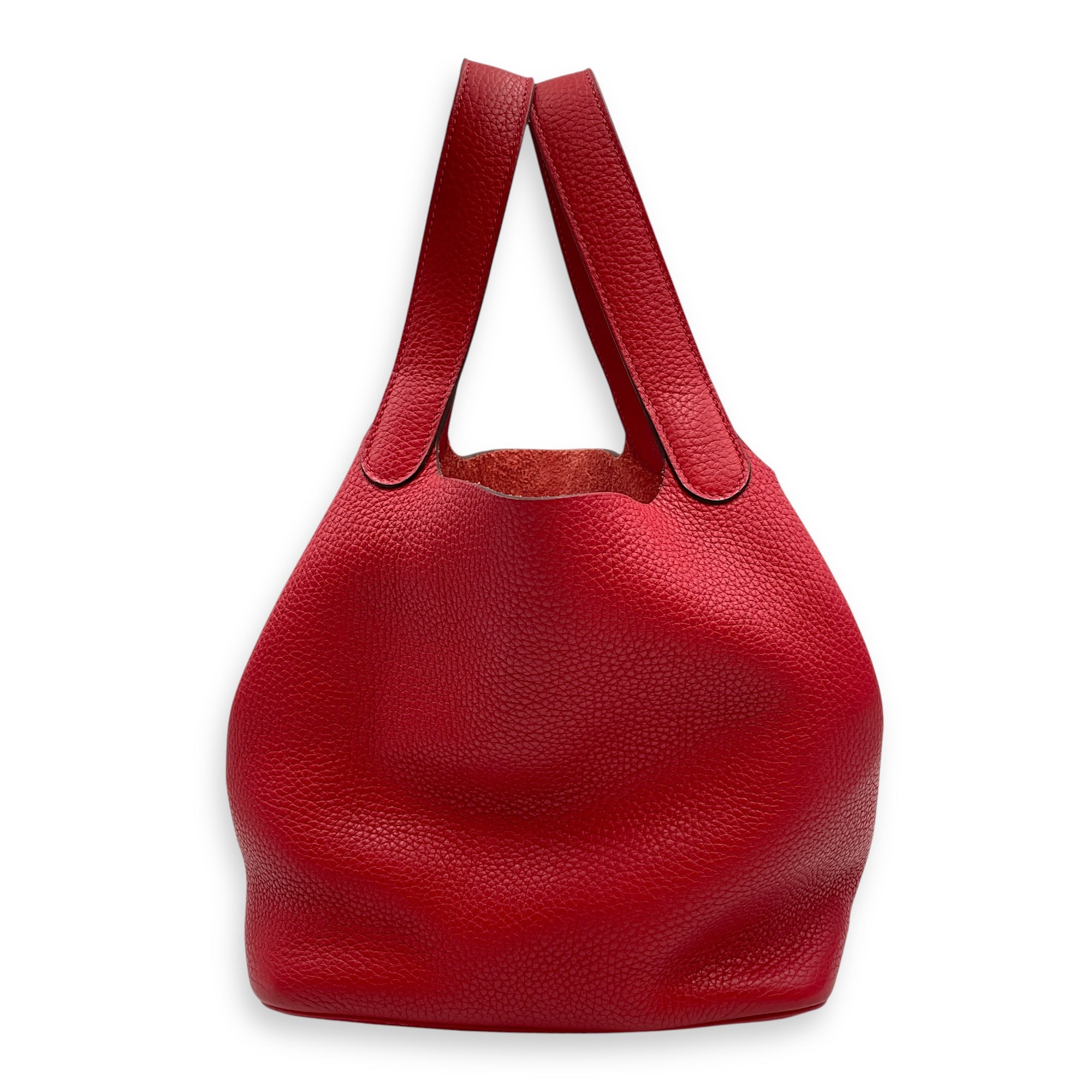 Picotin 22 Rouge Casaque in Clemence, Palladium hardware