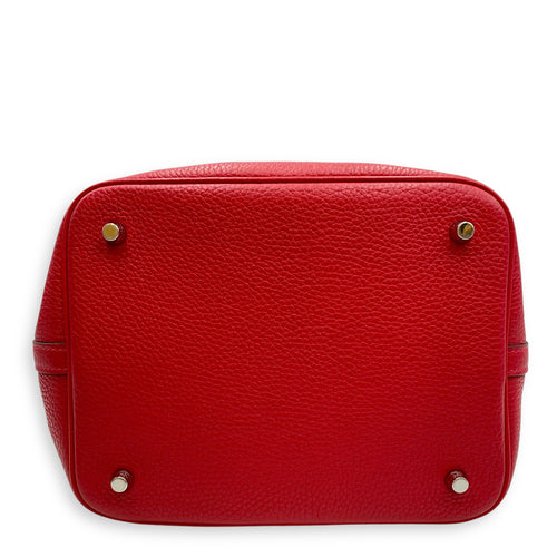 Picotin 22 Rouge Casaque in Clemence, Palladium hardware