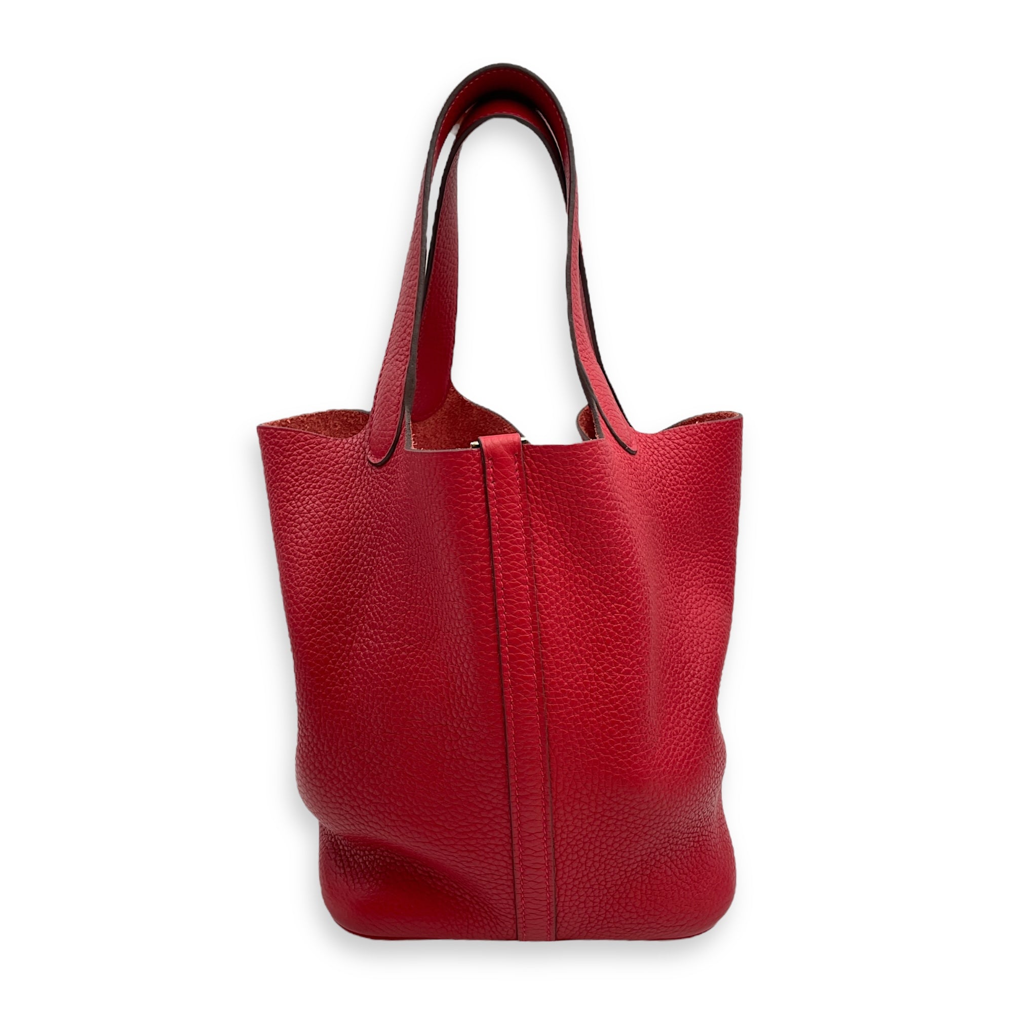 Picotin 22 Rouge Casaque in Clemence, Palladium hardware