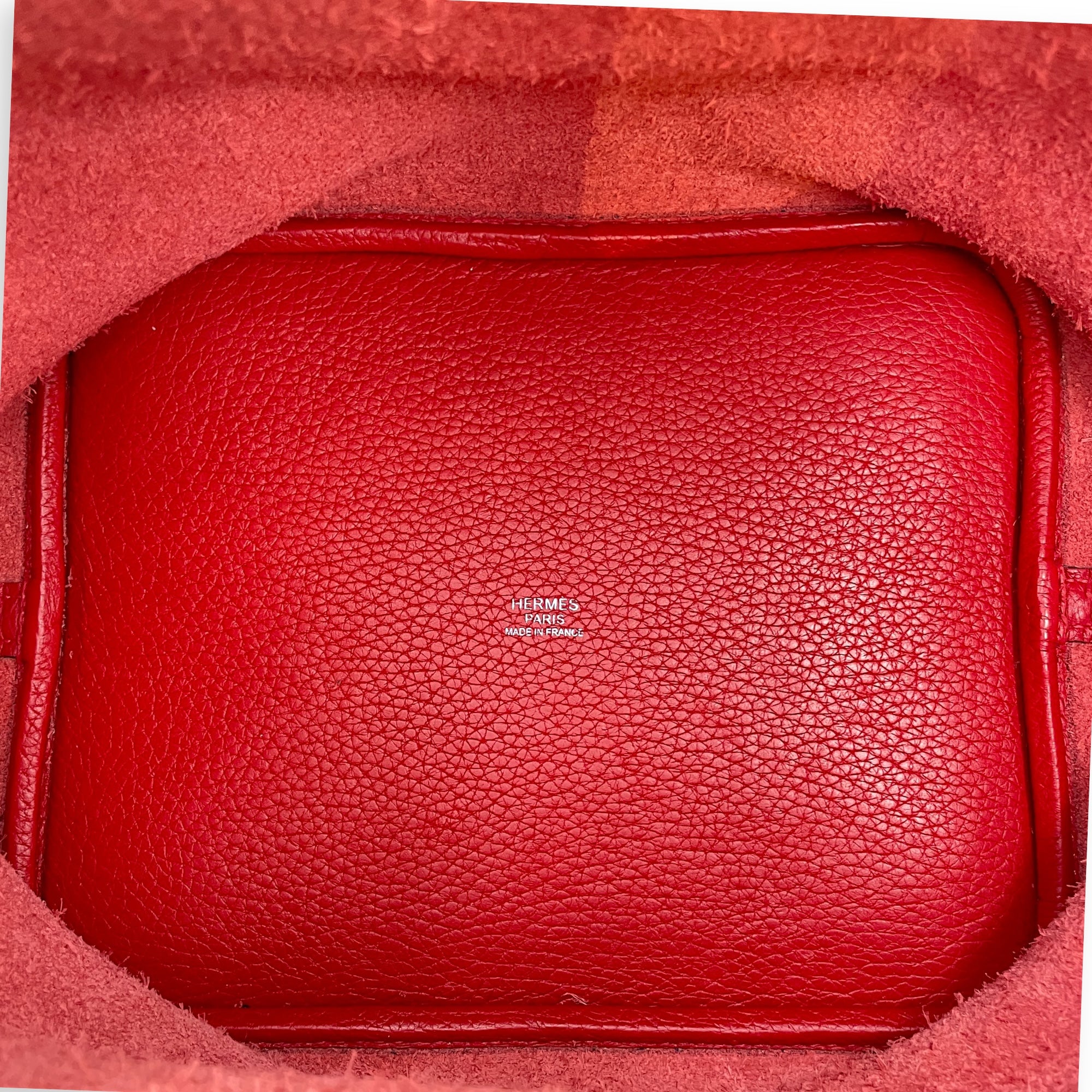 Picotin 22 Rouge Casaque in Clemence, Palladium hardware