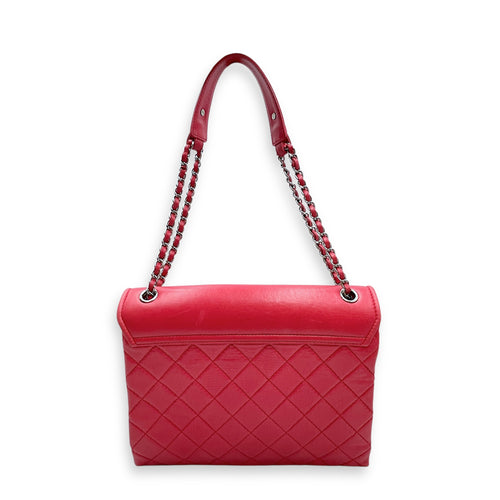 CC Quilted Square Pink Flap Bag , Silver hardware