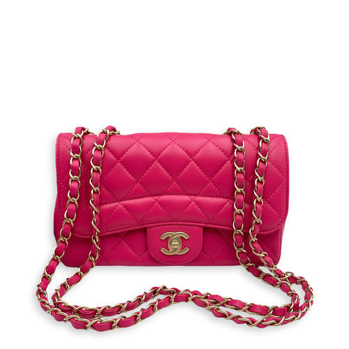 Mademoiselle Chic Seasonal Pink Flap Bag in Lambskin, Gold hardware