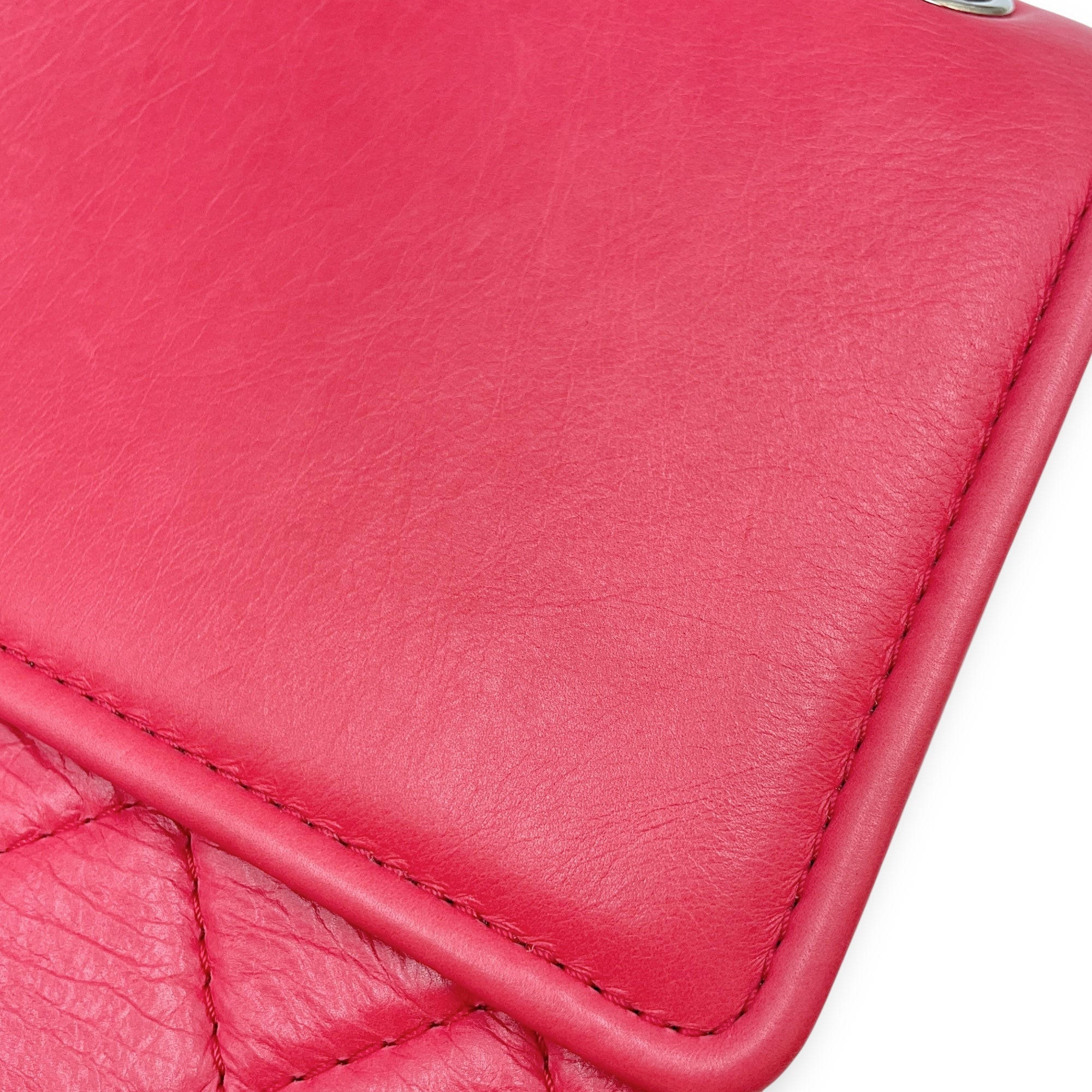 CC Quilted Square Pink Flap Bag , Silver hardware