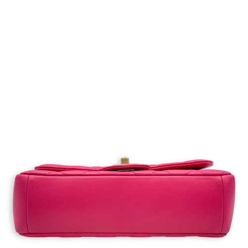 Mademoiselle Chic Seasonal Pink Flap Bag in Lambskin, Gold hardware