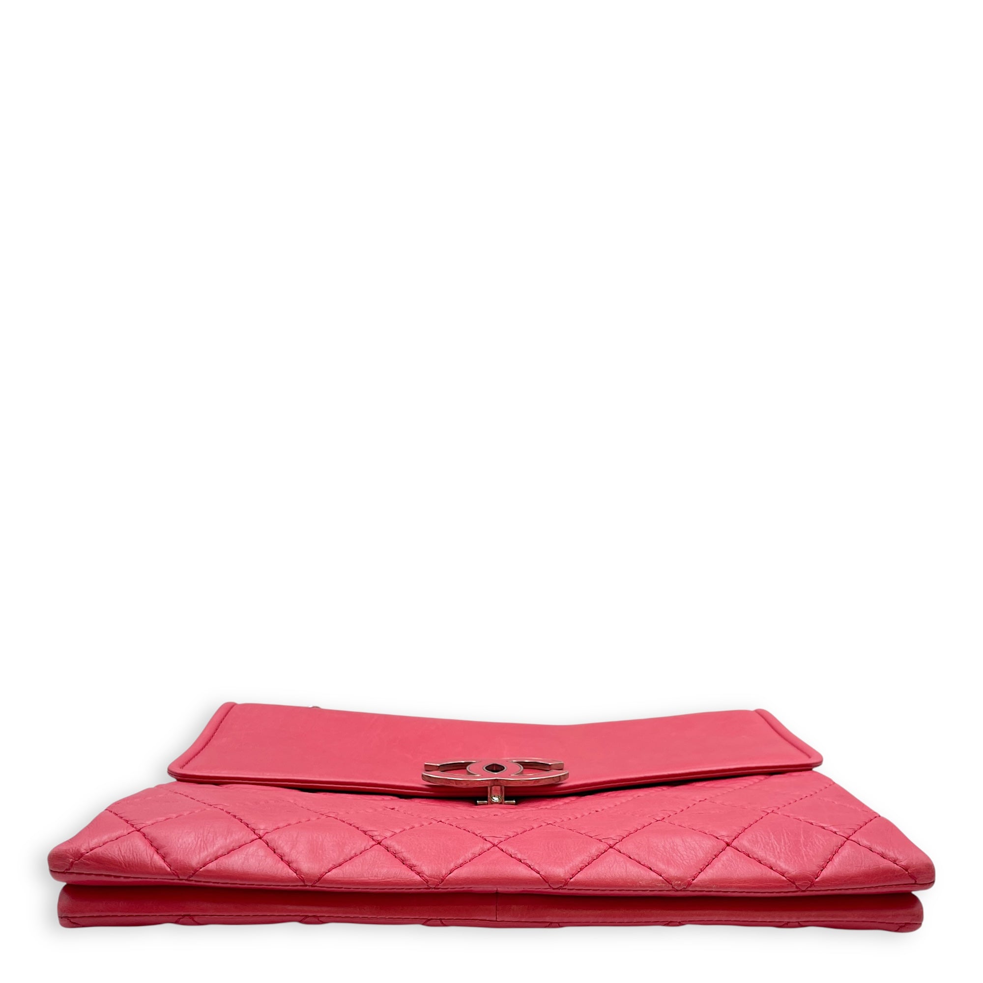 CC Quilted Square Pink Flap Bag , Silver hardware