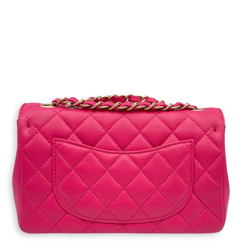 Mademoiselle Chic Seasonal Pink Flap Bag in Lambskin, Gold hardware