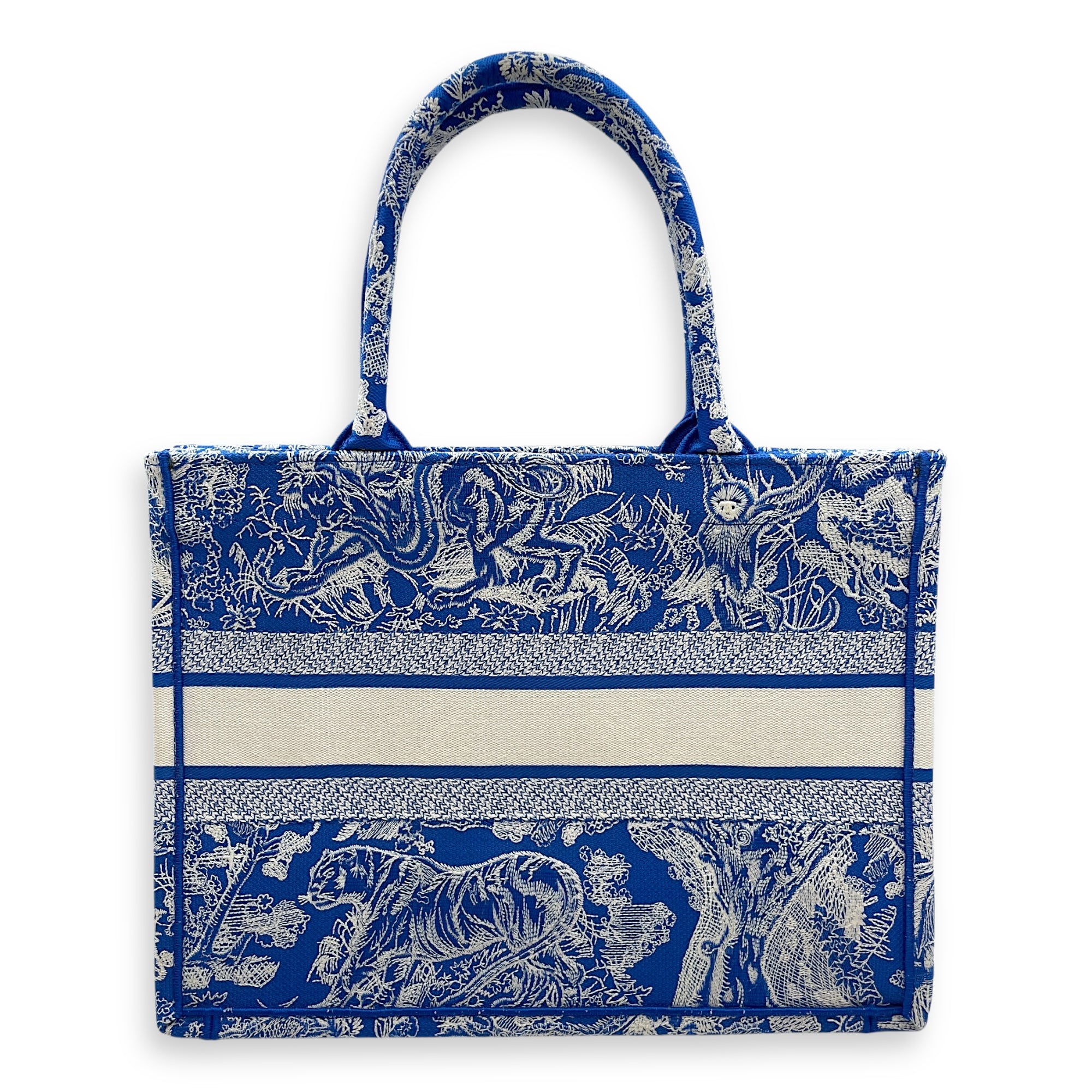 Dior Medium Blue Book Tote in Canvas