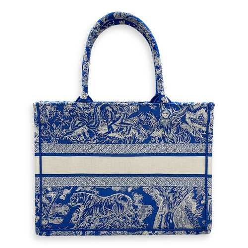 Dior Medium Blue Book Tote in Canvas