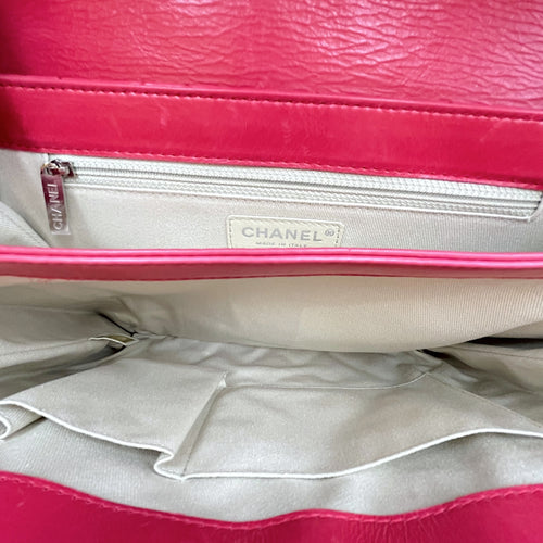 CC Quilted Square Pink Flap Bag , Silver hardware