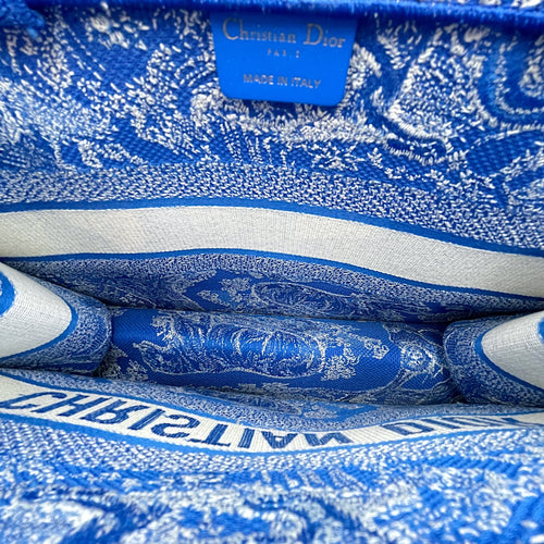 Dior Medium Blue Book Tote in Canvas