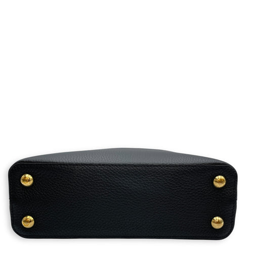 Capuccines with Colourful Chain BB Black Top Handle Bag in Calfskin, Gold hardware