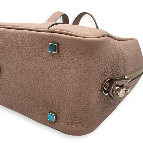 Paris Beige Top Handle Bag in Calfskin, Silver hardware
