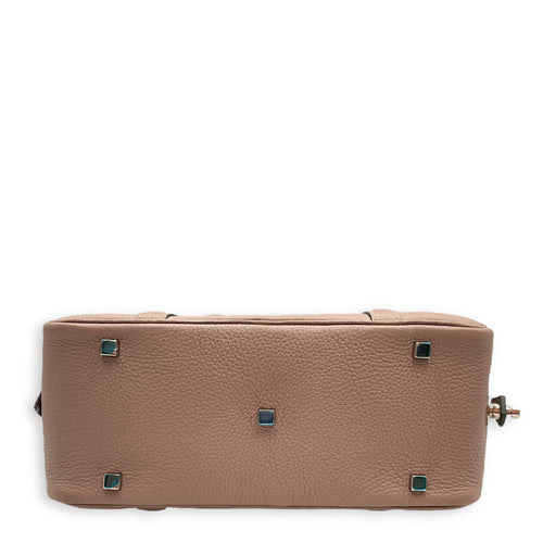 Paris Beige Top Handle Bag in Calfskin, Silver hardware