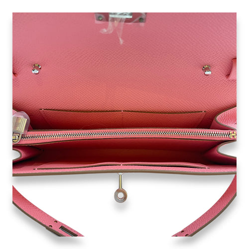 Kelly To Go Rose Confetti Crossbody Bag in Epsom, Palladium hardware
