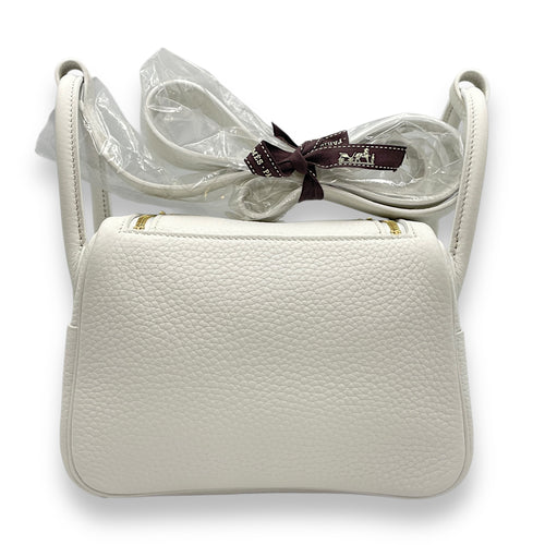 Lindy II Mini New White in Clemence, Gold hardware