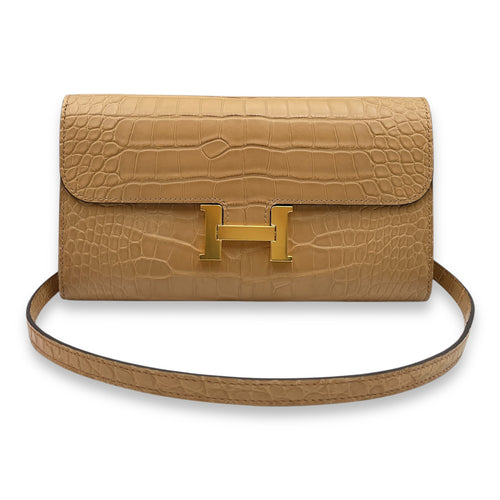 Constance To Go Chai Crossbody Bag in Matte Alligator, Gold hardware