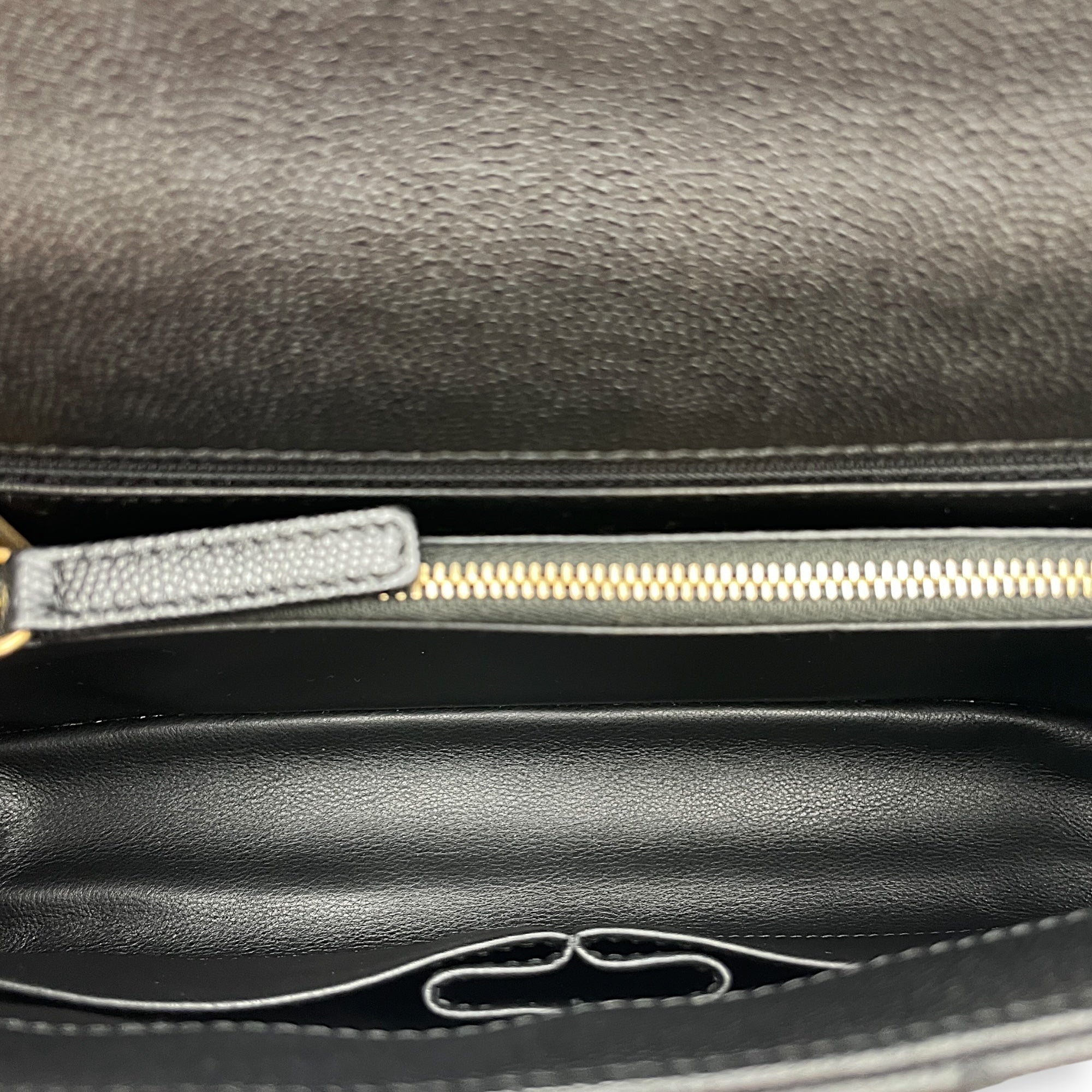 Coco Lizard Handle Medium Black Flap Bag in Caviar Leather, Gold hardware