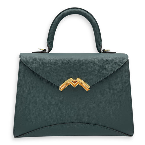 Gabrielle PM Green Crossbody Bag in Calfskin, Gold hardware